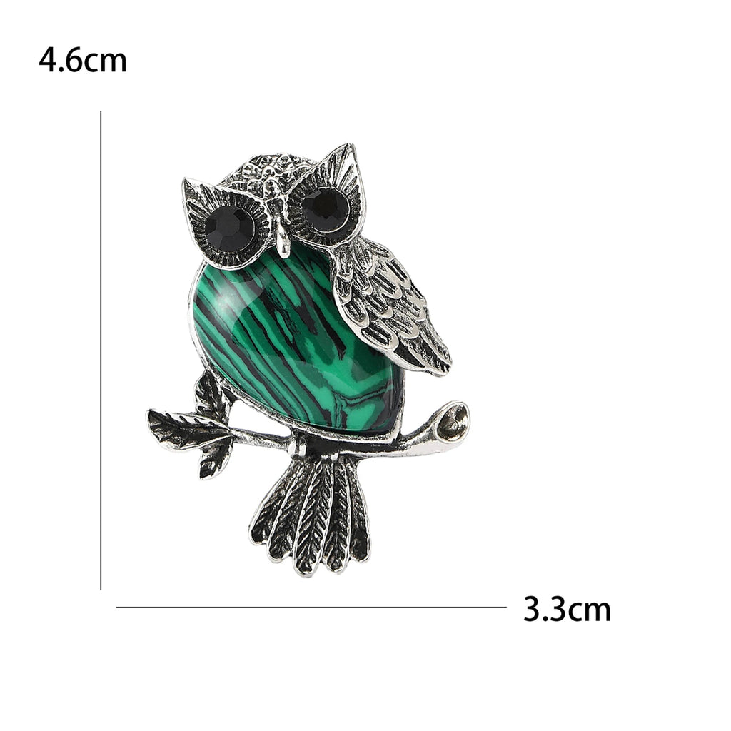 Broche Coruja Esmaltado com Strass Elegante Feminino
