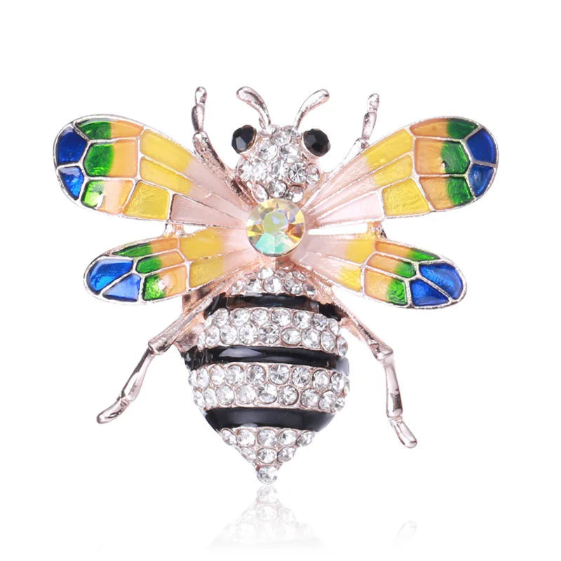 Skeds clássico vintage grande strass abelha broches pinos para mulheres luxo cristal inseto jóias terno roupas broche pino emblemas