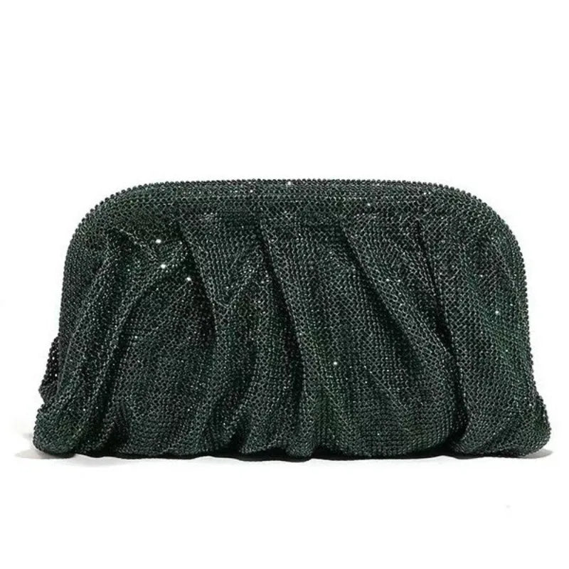 Glamourosa bolsa de noite com pérolas e strass para mulheres |   Embreagem elegante para performance em palco |   Bolsa brilhante para festa de casamento e baile 