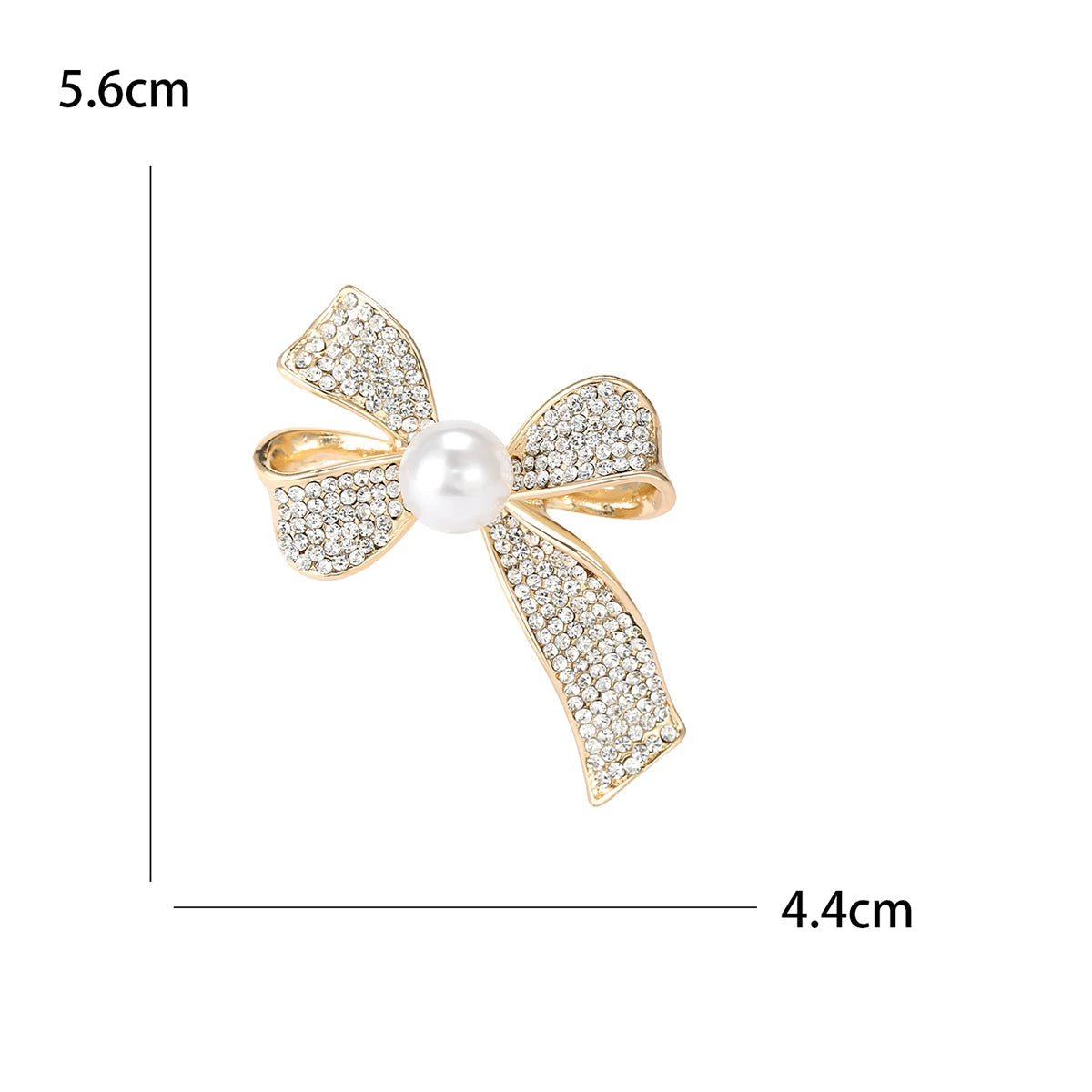 Broche Laço Feminino com Strass e Pérolas para Acessórios