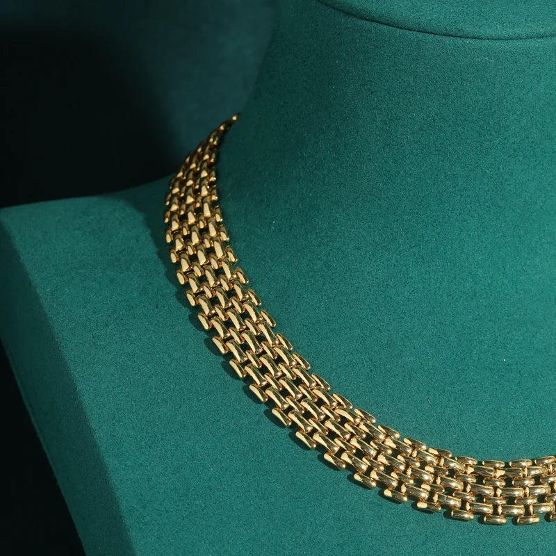 Vintage cor de ouro corrente colar gargantilha para mulher antigo luxo qualidade jóias retro presente casamento novo em 2025 tendência