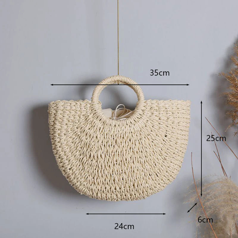 Luxo oco designer praia bolsa de ombro alta qualidade marca palha bolsa feminina verão raffia tecido cesta viagem tote bags