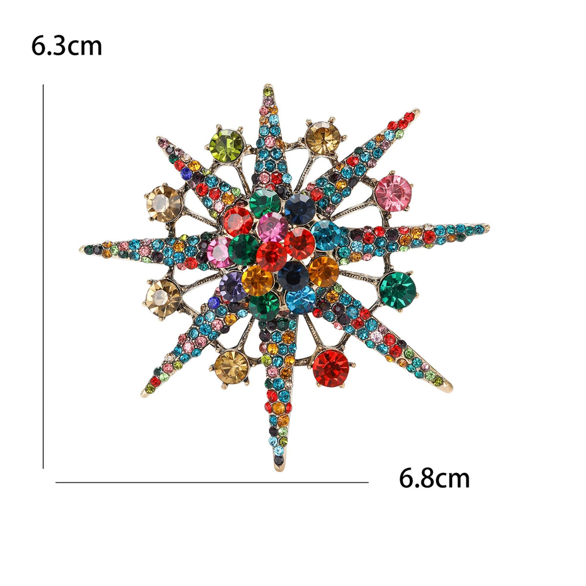 Broche Lua com Strass Design Elegante Feminino