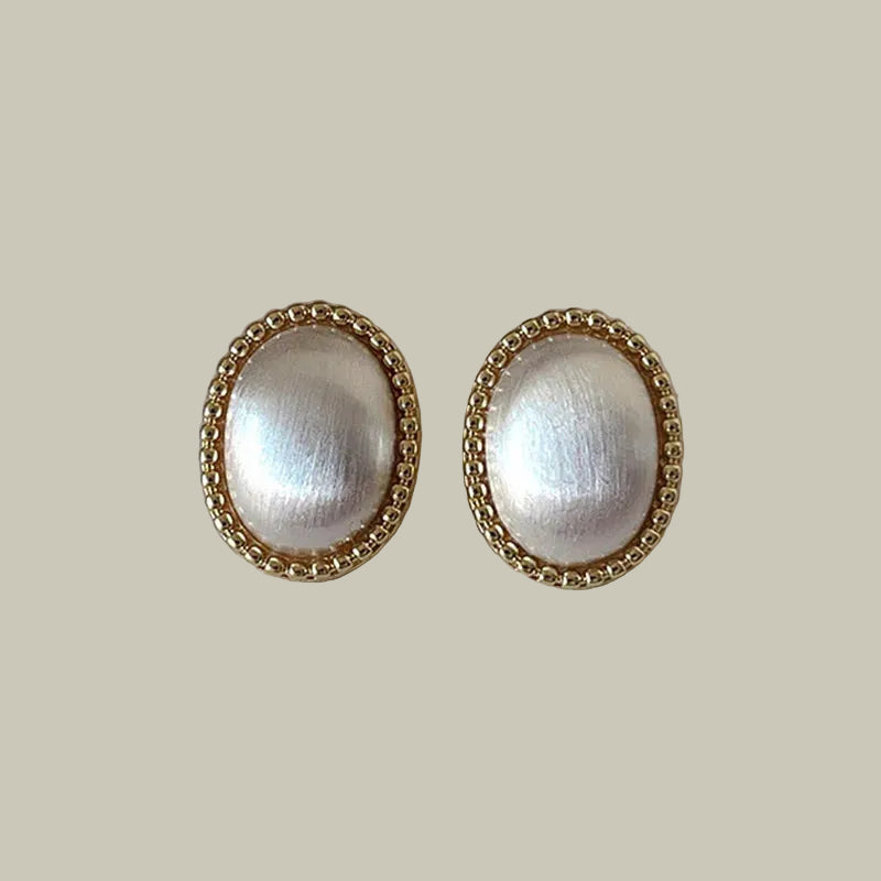 Brincos de metal de dois tons para mulheres, joias de moda ovais escovadas, novo estilo, acessórios de festa, design vintage, presente c1666