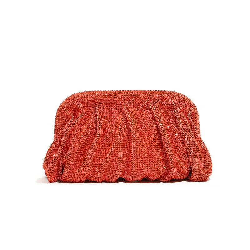 Glamourosa bolsa de noite com pérolas e strass para mulheres |   Embreagem elegante para performance em palco |   Bolsa brilhante para festa de casamento e baile 