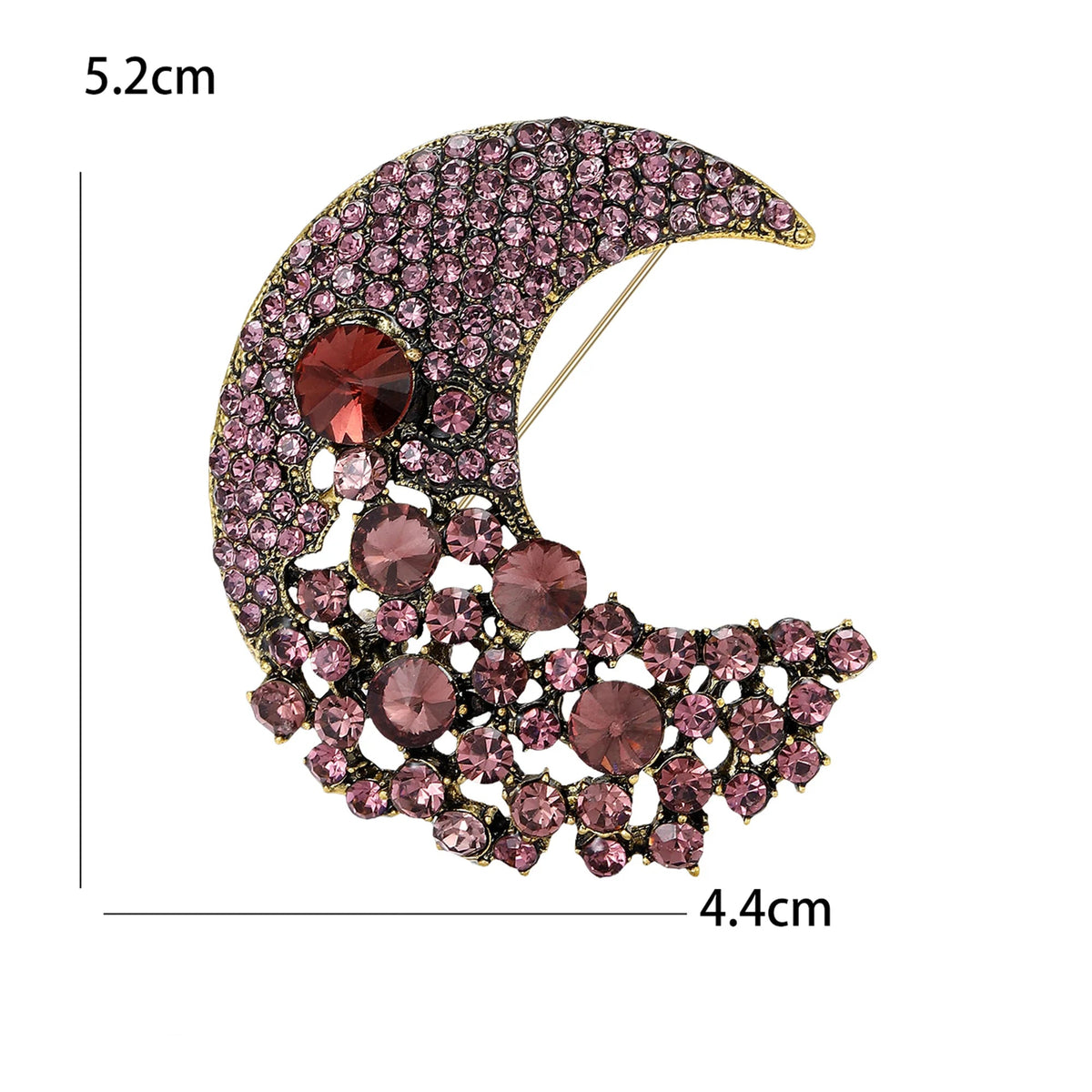 Broche Lua com Strass Design Elegante Feminino