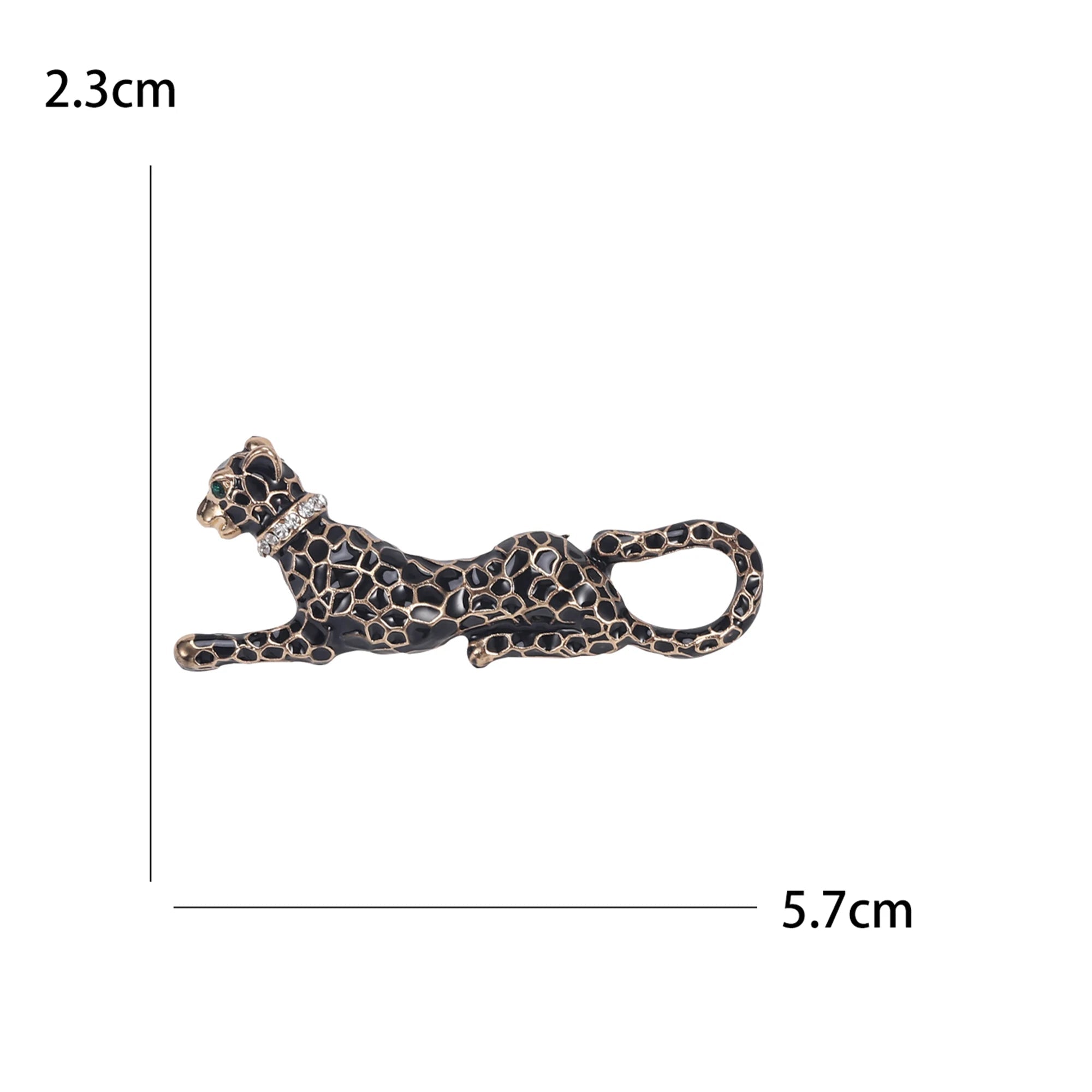Broche Leopardo com Strass Detalhe Elegante Feminino