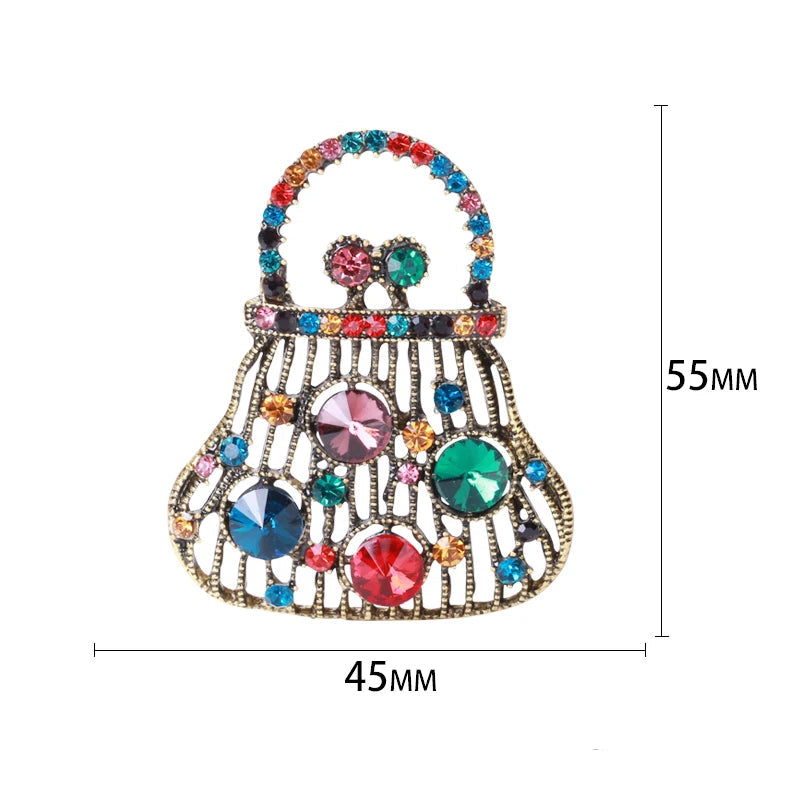 Broches de bolsa esmaltada para mulheres, bolsa feminina, banquete, festa, mochila, presentes, acessórios de joias