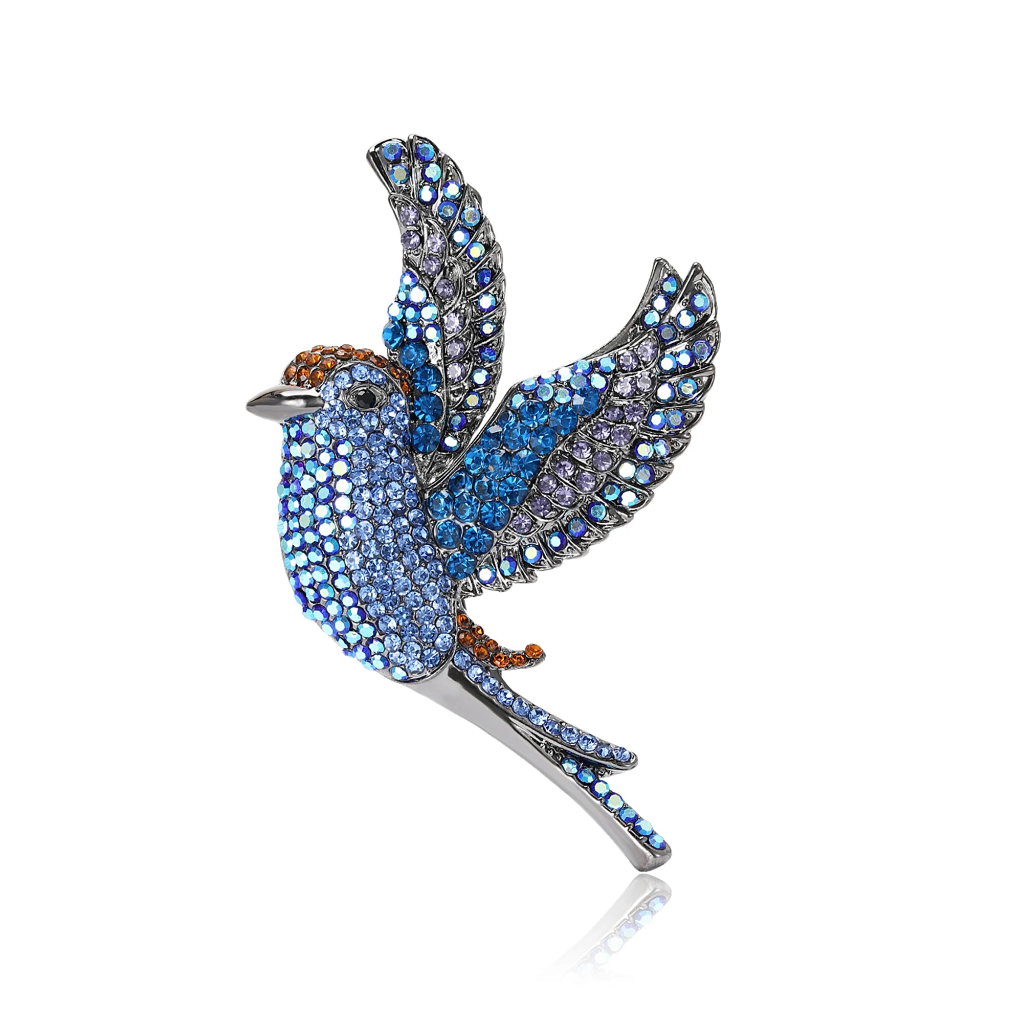 Broche Beija-flor Vintage com Strass Design Elegante Feminino