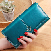 Carteira de couro feminina 	 Mulher de luxo carteiras longas moda feminina bolsas sacos de dinheiro 2022 bolsas das mulheres bolsa cartões titular