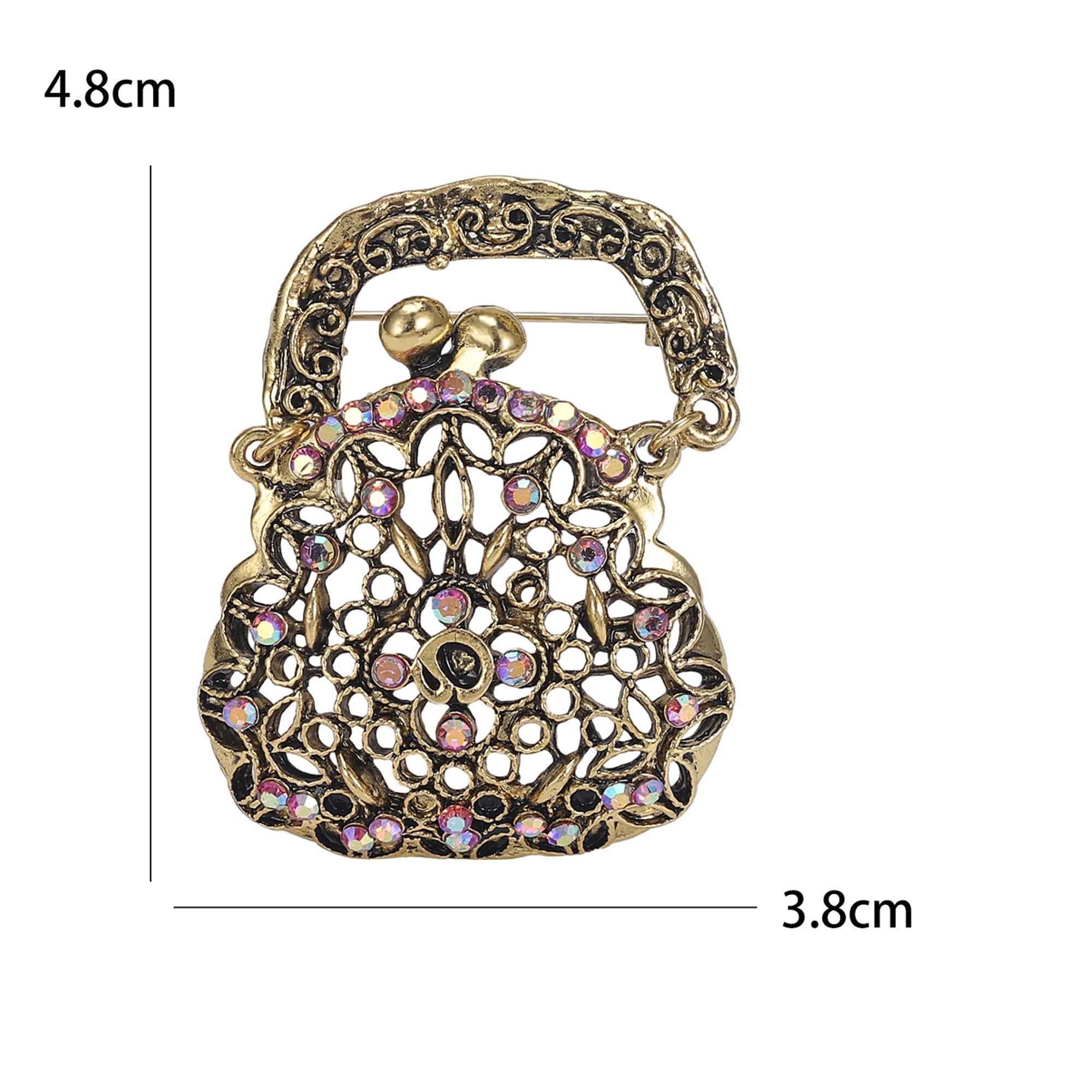 Broches de bolsa esmaltada para mulheres, bolsa feminina, banquete, festa, mochila, presentes, acessórios de joias