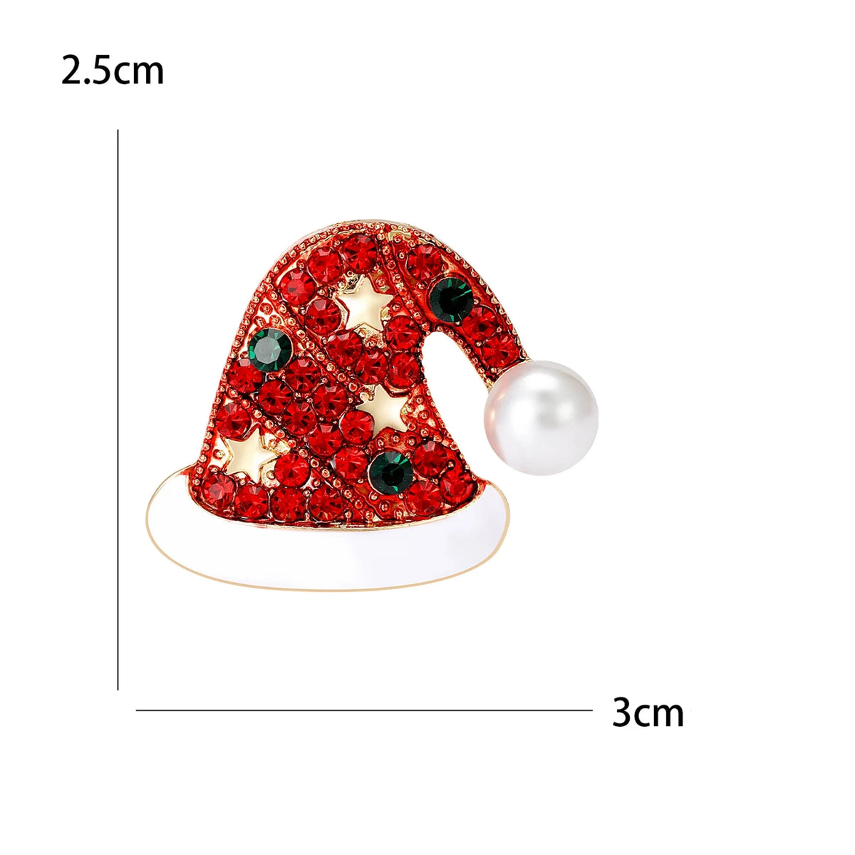 Broche Meia de Natal com Strass Design Elegante Feminino