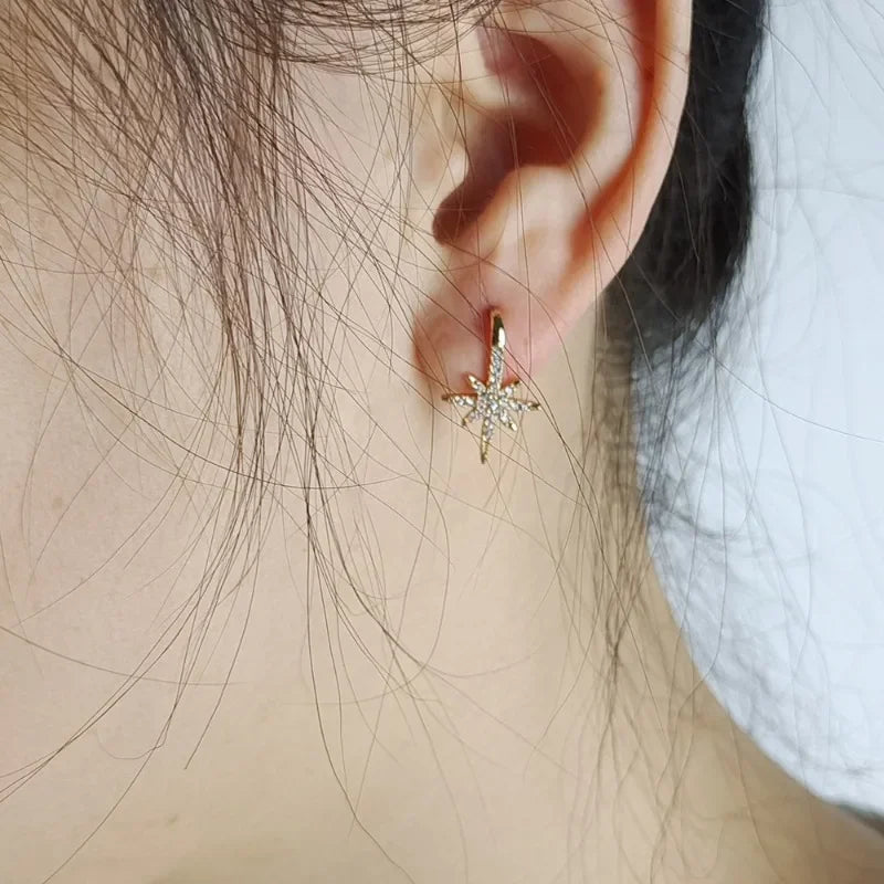 Hexagrama earnail zircon moda feminina na moda personalizado marca de luxo design contas orelha parafuso prisioneiro clássico jóias finas acessórios