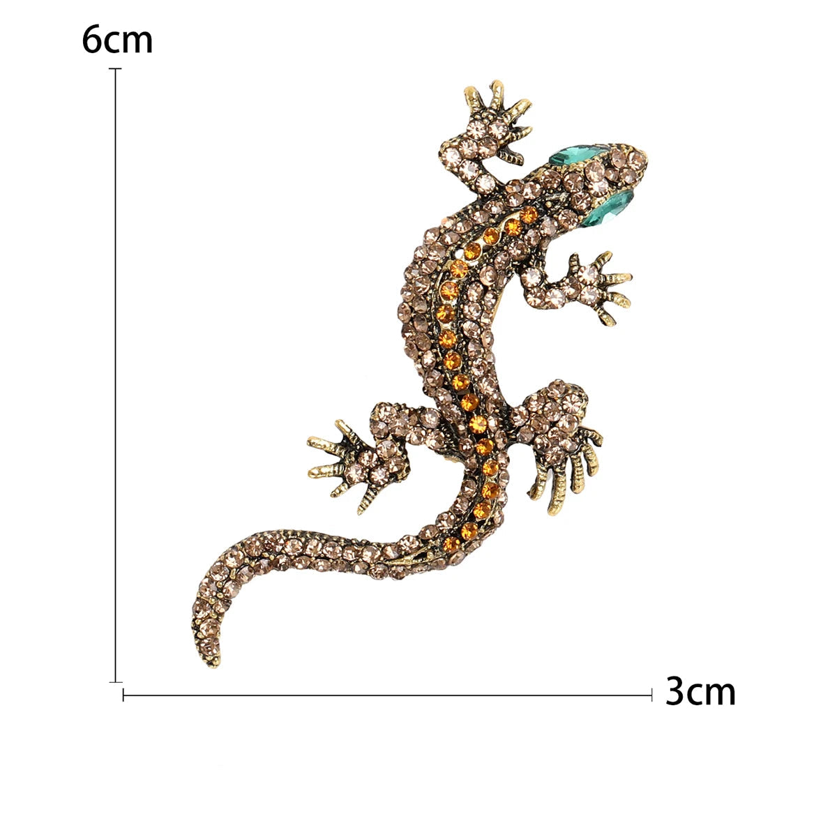 Broche Lagartixa com Strass - Elegância e Estilo