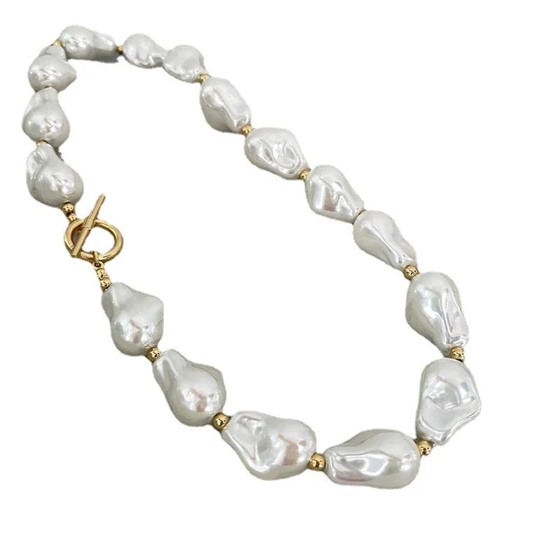 Colar de pérolas barroco irregular para mulheres, gargantilha grande declaração, festa de casamento jóias, nova moda, atacado