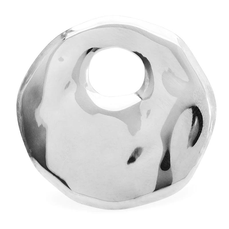 Wuli & baby Normecore Broches redondos geométricos para mulheres unissex de aço inoxidável 2 cores com design artístico broche presentes