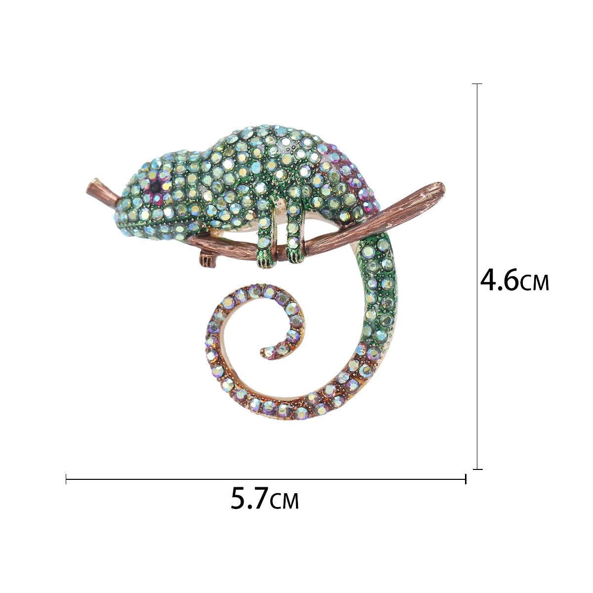 Broche Camaleão com Strass - Elegância e Estilo