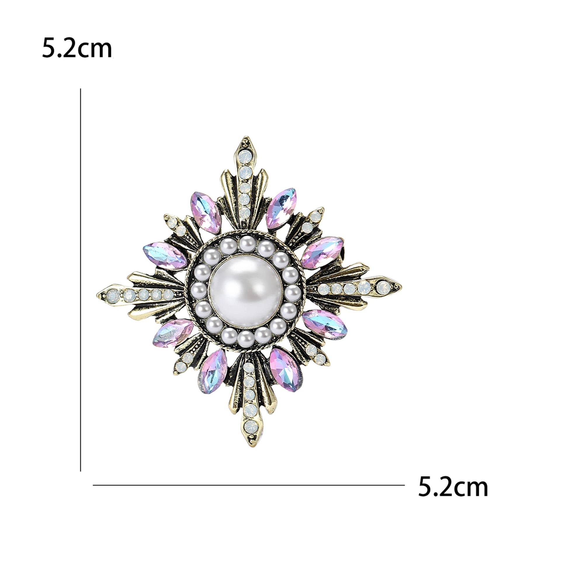 Broches barroco vintage para mulheres, crachá redondo, jóias strass, acessórios para festa de escritório, presentes amigos, unissex