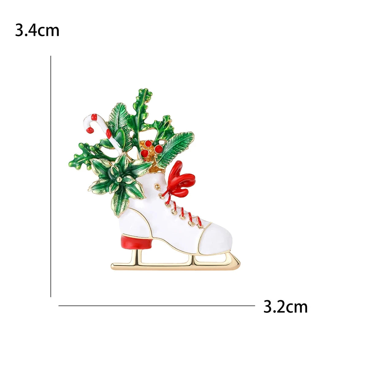 Broche Meia de Natal com Strass Design Elegante Feminino