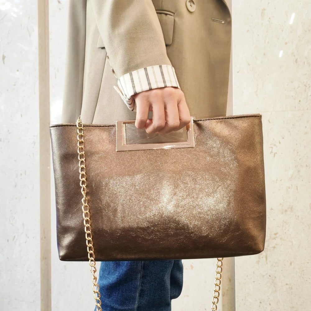 Bolsa de ombro elegante em couro PU para mulheres, bolsas crossbody elegantes, bolsas femininas, moda escritório, Y2k