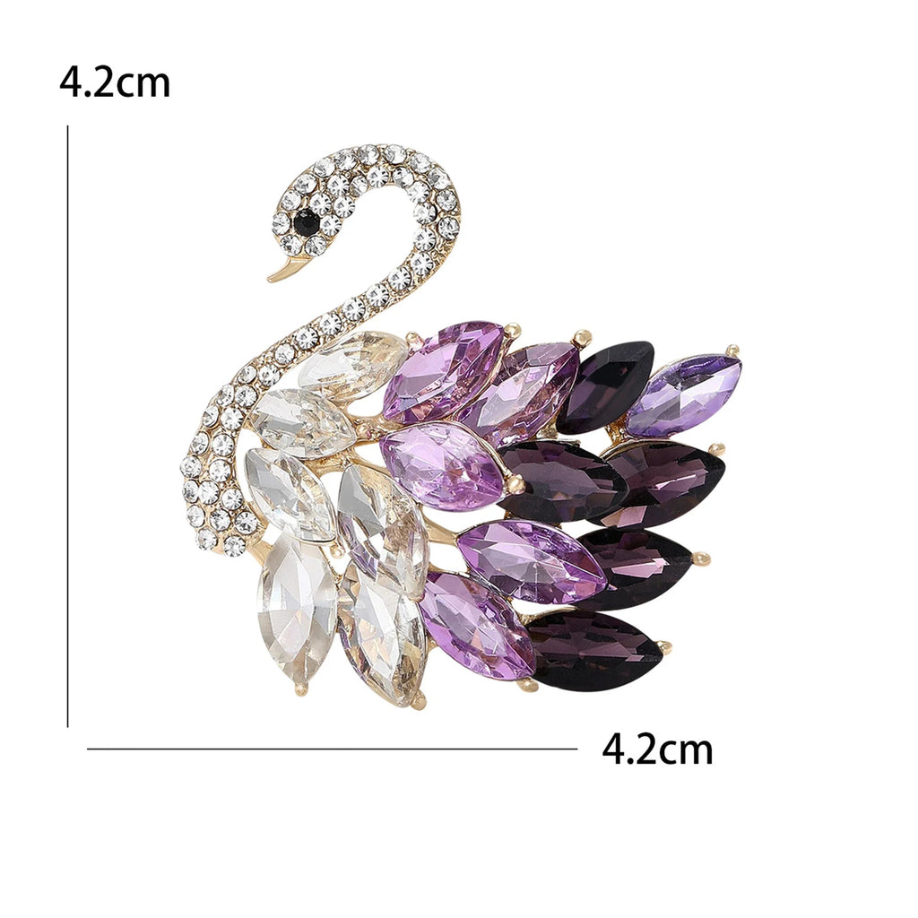 Beaut & berry luxo strass cisne broches para mulheres alfinetes animais casual festa amigos acessórios nova moda presentes decoração