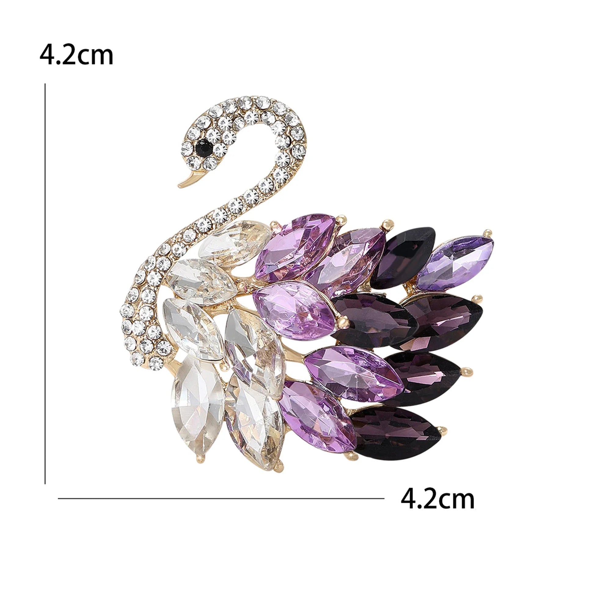Beaut & berry luxo strass cisne broches para mulheres alfinetes animais casual festa amigos acessórios nova moda presentes decoração