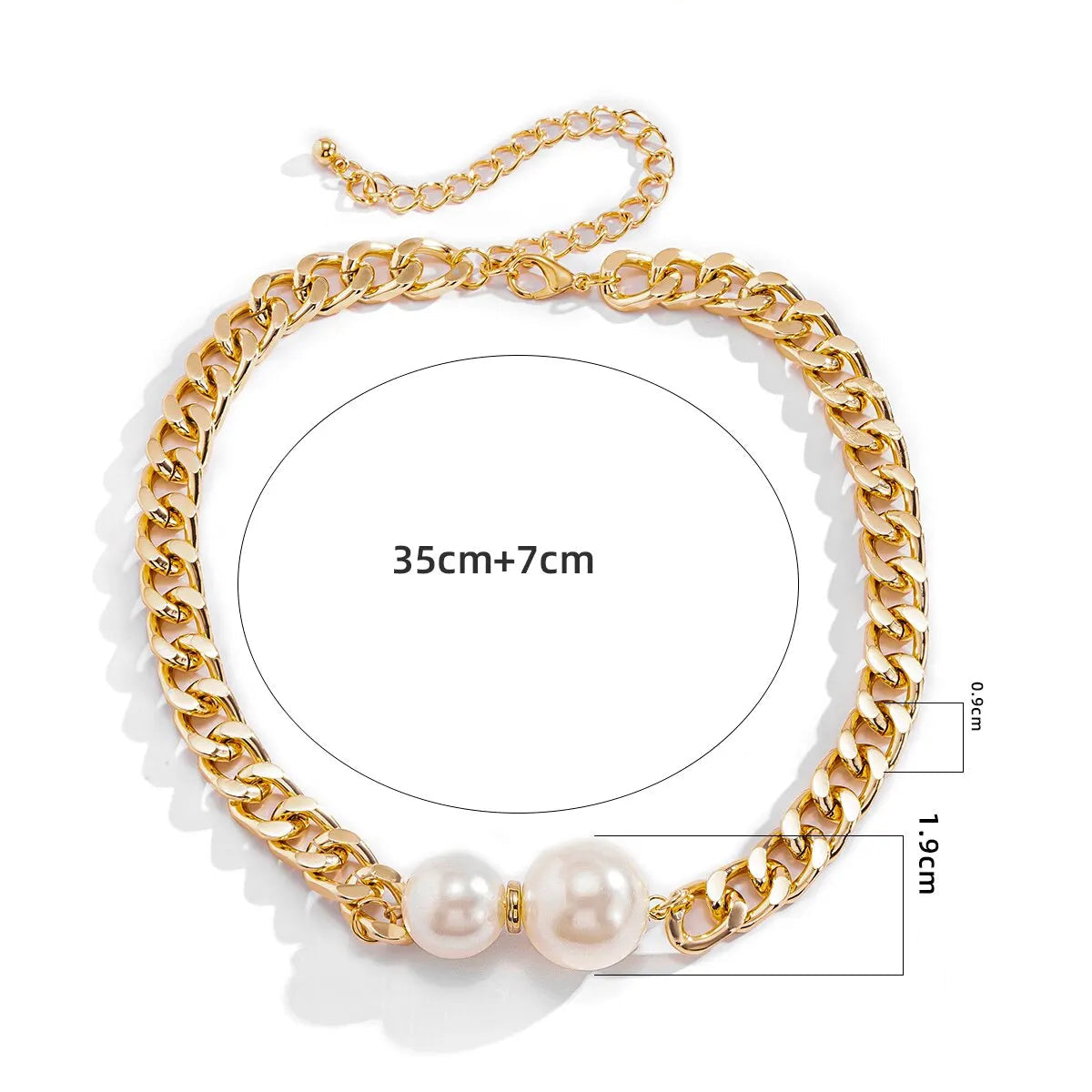 Colar pingente de pérolas imitadas góticas para mulheres, correntes cubanas vintage, colares punk, gargantilhas girl, acessórios de moda, joias