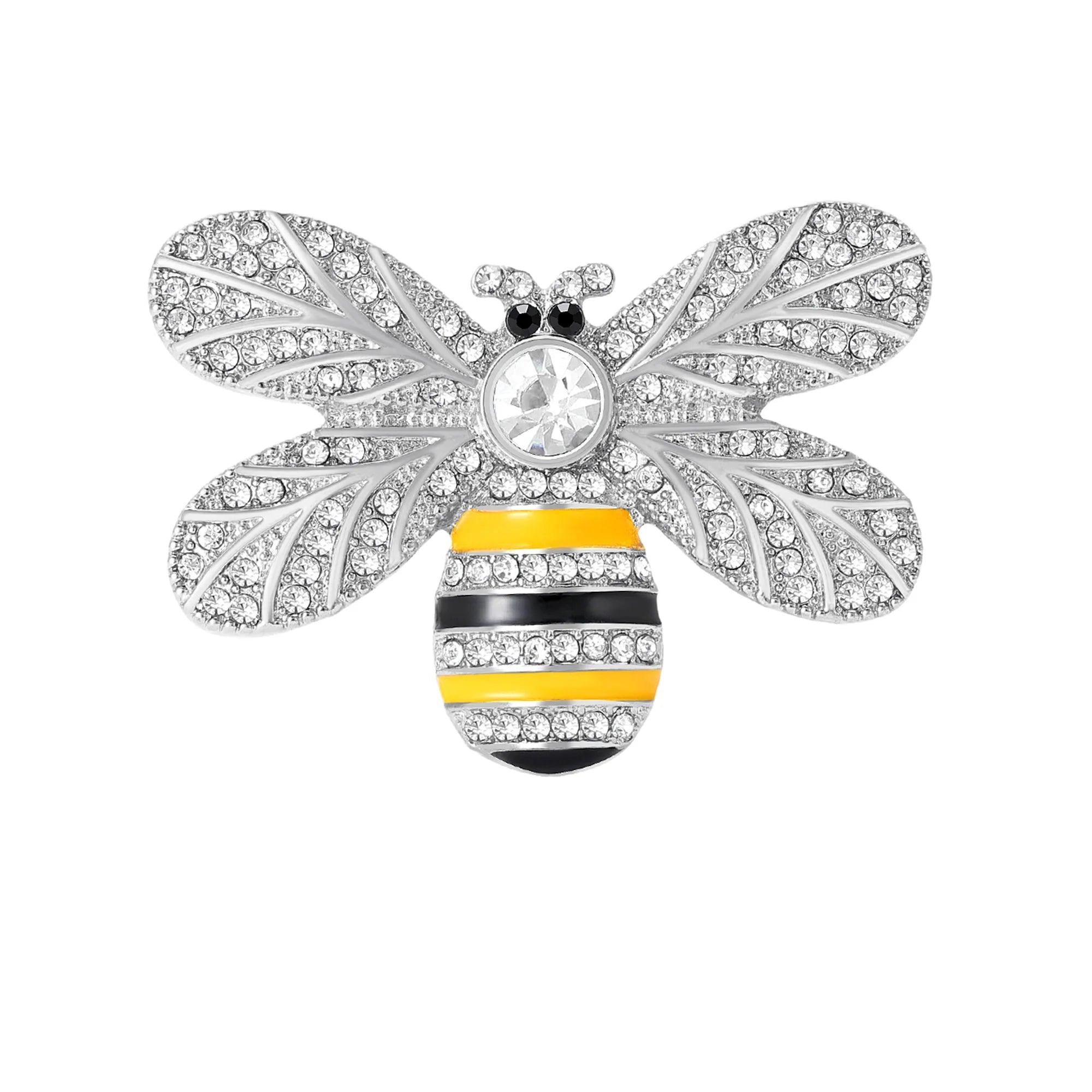 Clássico strass abelha broches para mulheres esmalte bug inseto pinos escritório festa amigo na moda presentes de ano novo jóias acessórios
