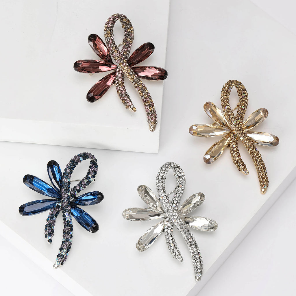 Broche Laço com Strass Design Elegante Feminino