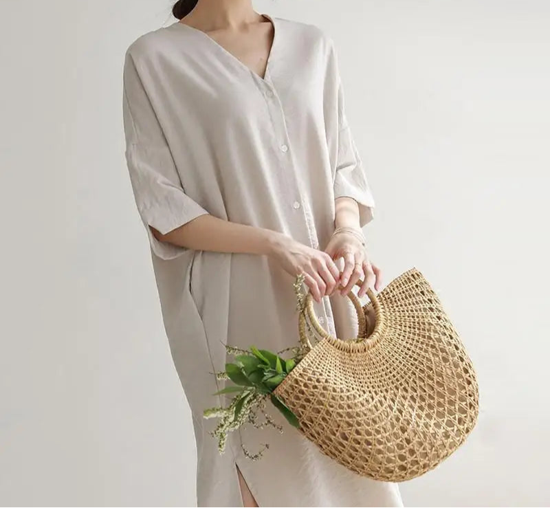 Luxo oco designer praia bolsa de ombro alta qualidade marca palha bolsa feminina verão raffia tecido cesta viagem tote bags