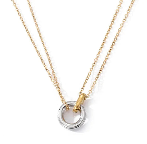 Manco 316l aço inoxidável duas cores pingente colares para mulheres gargantilhas tendência moda festival festa presente jóias