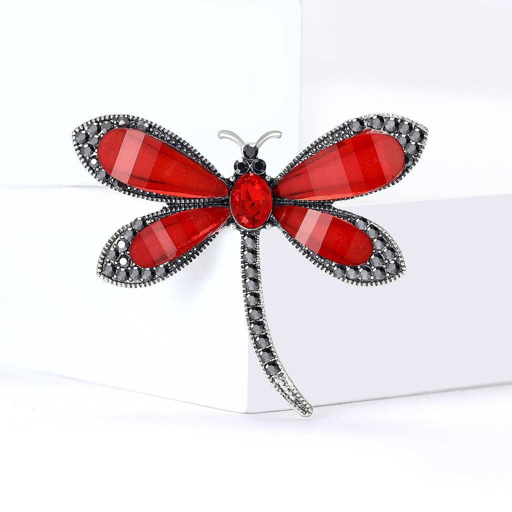 Engraçado strass libélula broche para mulheres unissex pérola inseto pinos festa de escritório amigo presentes jóias acessórios decoração