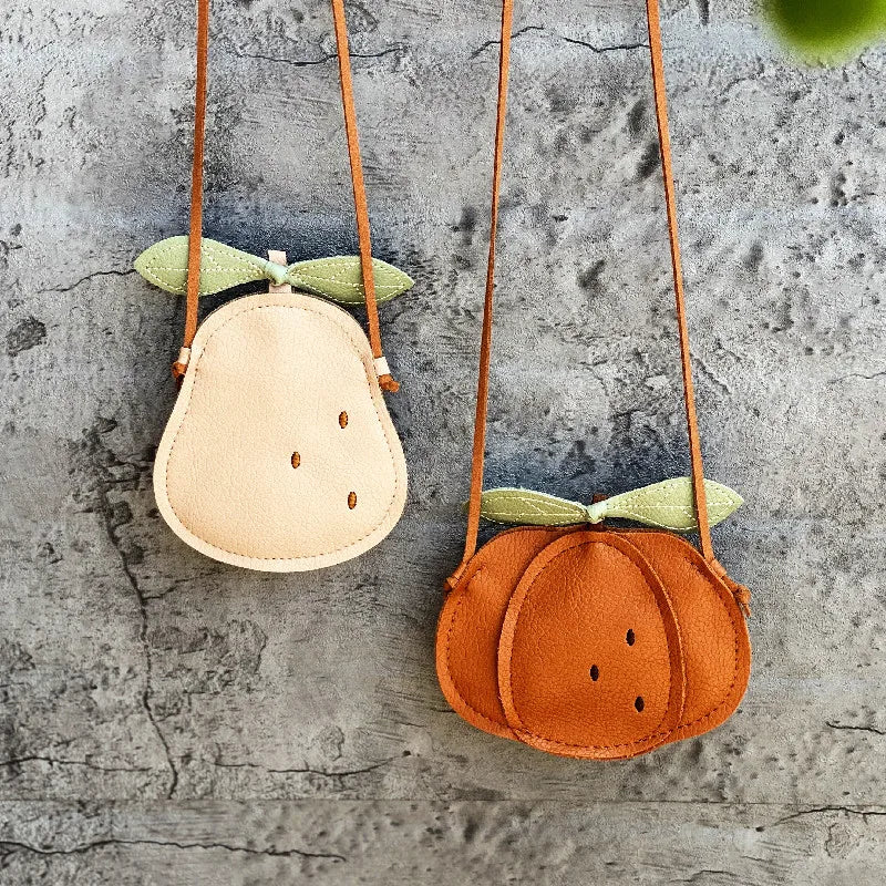 2024 novas meninas saco do mensageiro crianças bonito abóbora fruta padrão saco das crianças bonito ombro único crossbody saco