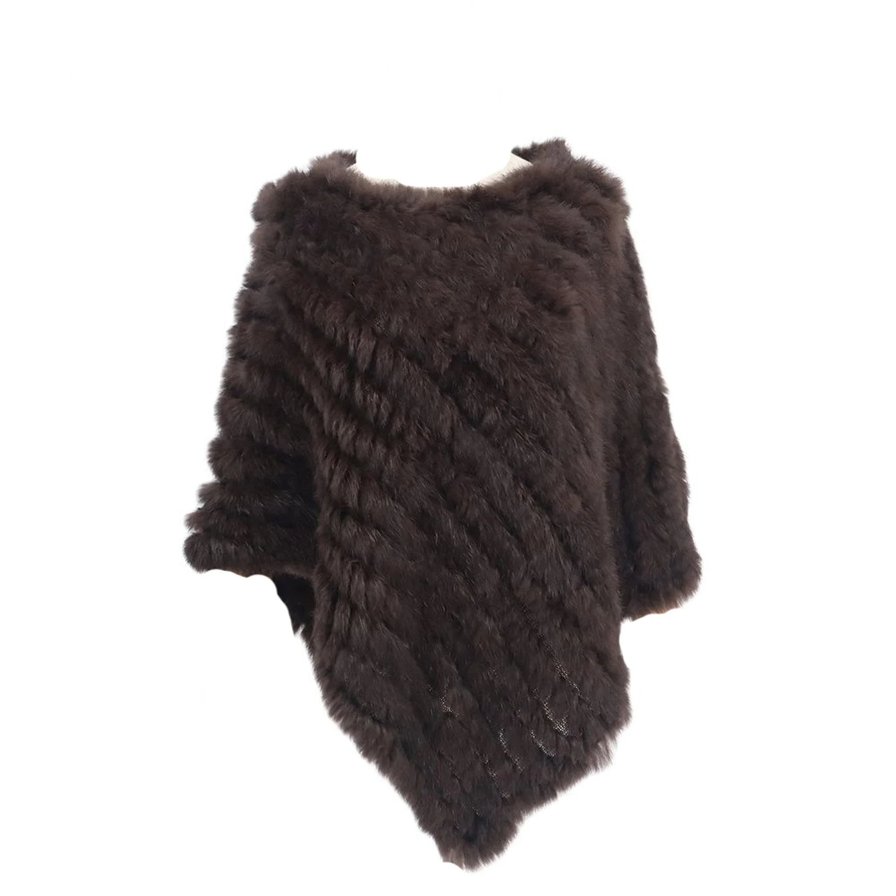 Real pele de coelho de malha natural poncho colete moda envoltório casaco xale senhora cachecol pele natural festa de casamento atacado capa