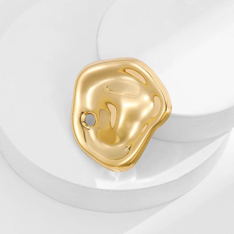 Loe |   Broche geométrico de aço inoxidável, novo banhado a ouro 18k, acessórios de roupas, joias irregulares de alta qualidade