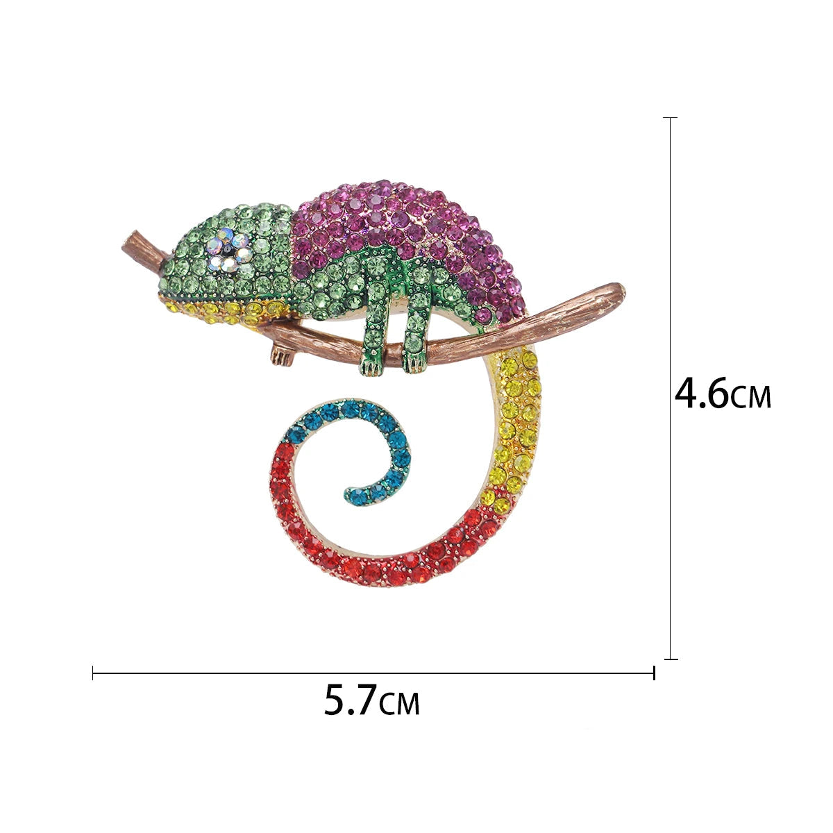 Broche Camaleão com Strass - Elegância e Estilo