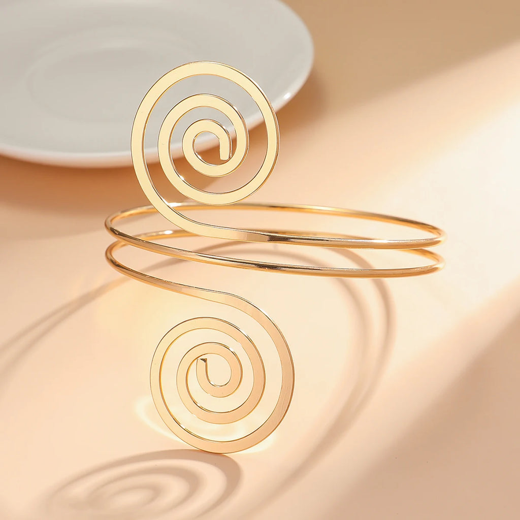 1pc feminino europeu e americano moda ouro geométrico braço corrente pulseira, data viagem banquete festa festival vestir-se presente