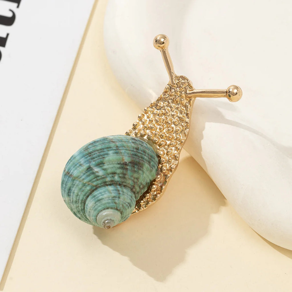 1pc concha natural caracol em forma de strass incrustado broche encantos para mulheres homens jóias acessórios presentes diários 58x25mm