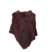 Real pele de coelho de malha natural poncho colete moda envoltório casaco xale senhora cachecol pele natural festa de casamento atacado capa