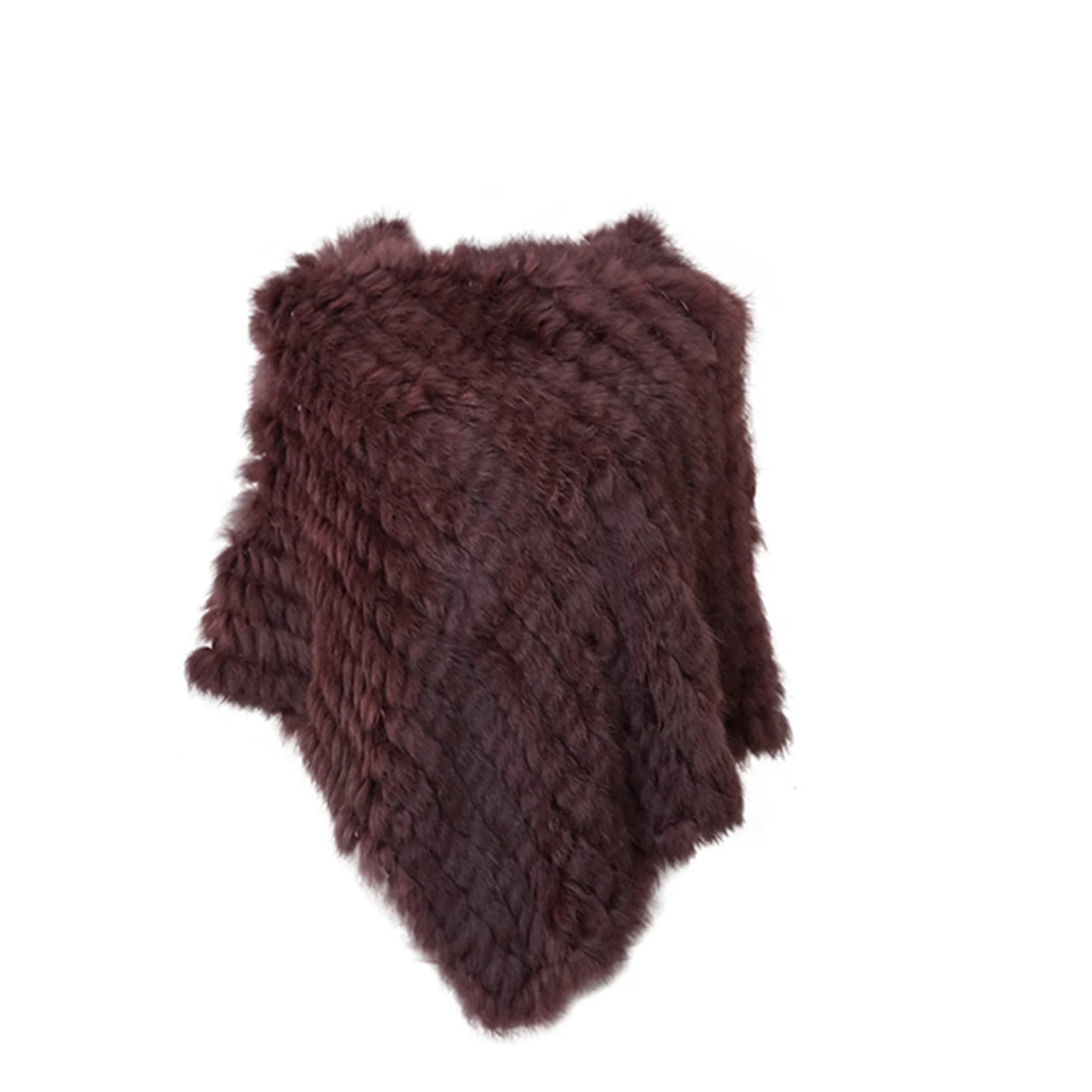 Real pele de coelho de malha natural poncho colete moda envoltório casaco xale senhora cachecol pele natural festa de casamento atacado capa