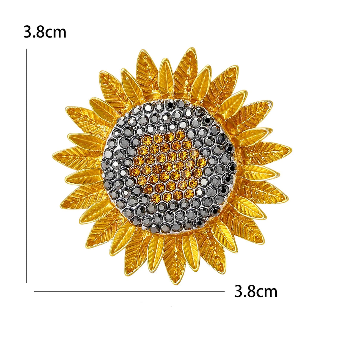 Broche Girassol com Cristais Design Elegante Feminino