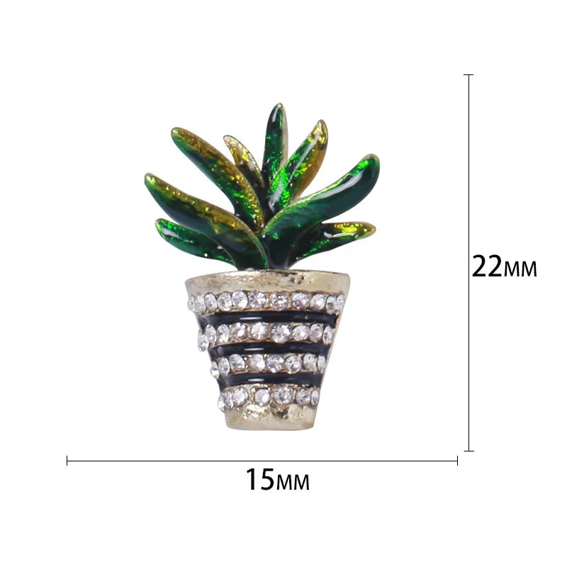 Esmalte Cactus Broches para Mulheres, Strass Verde, Pinos de Plantas, Acessórios Jóias, Presente para Amigos, Festa de Escritório