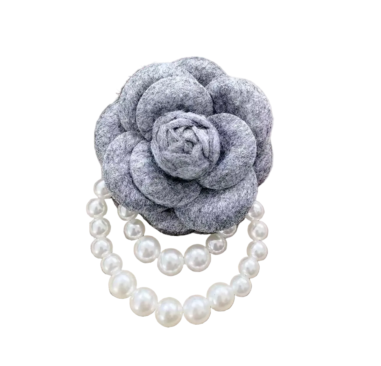 Broche Floral Elegante com Pérolas Simuladas