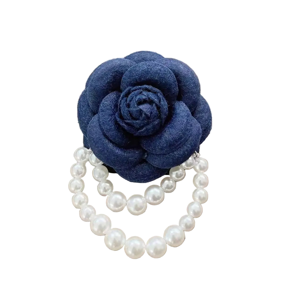 Broche Floral Elegante com Pérolas Simuladas
