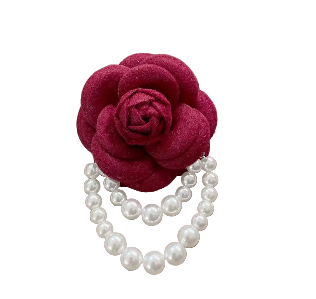 Broche Floral Elegante com Pérolas Simuladas