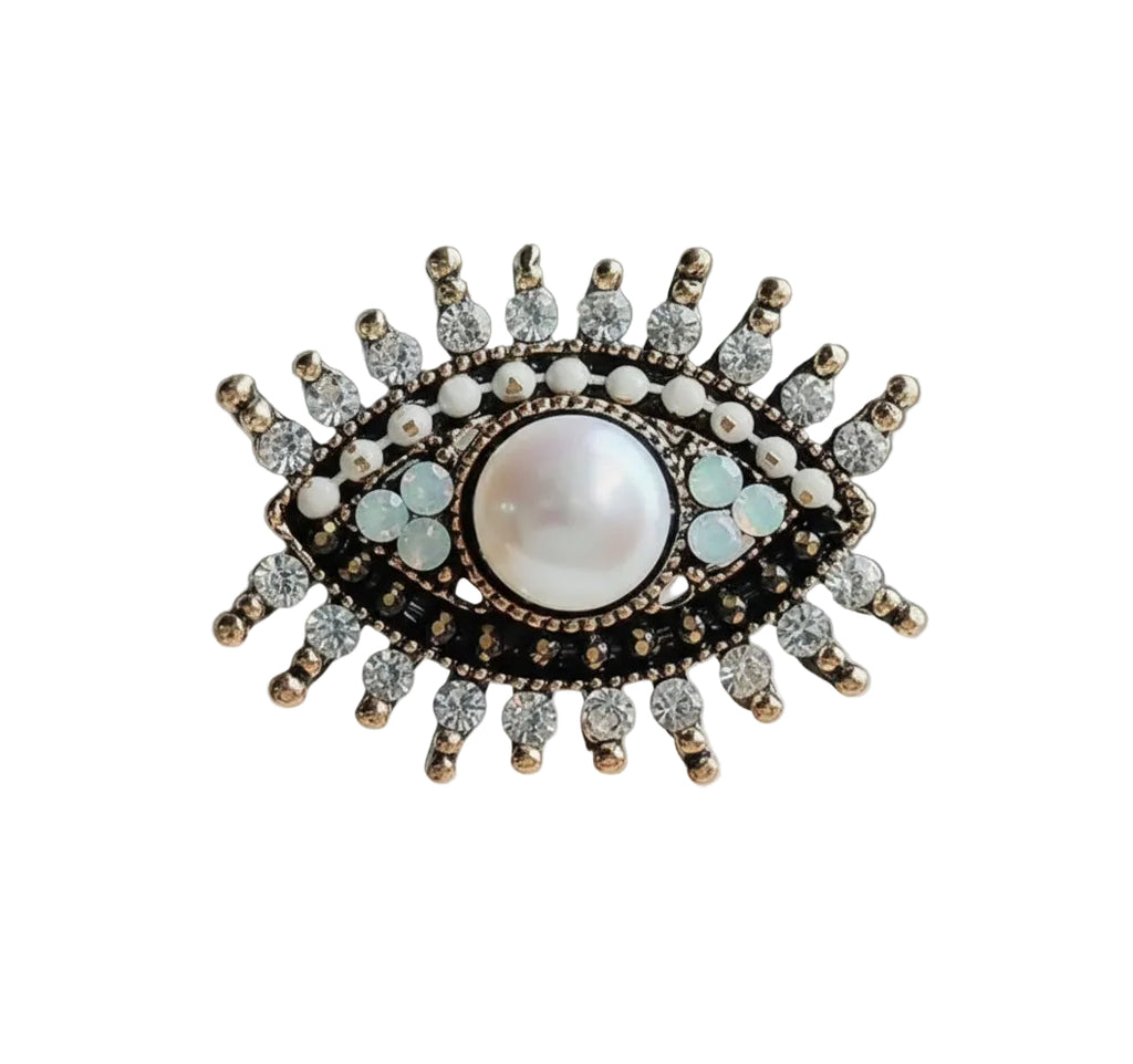 Broche Feminino Olho com Strass