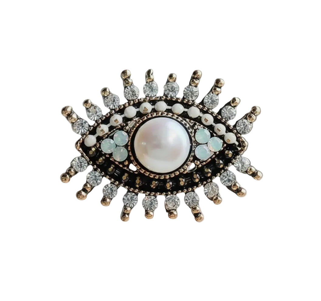 Broche Feminino Olho com Strass