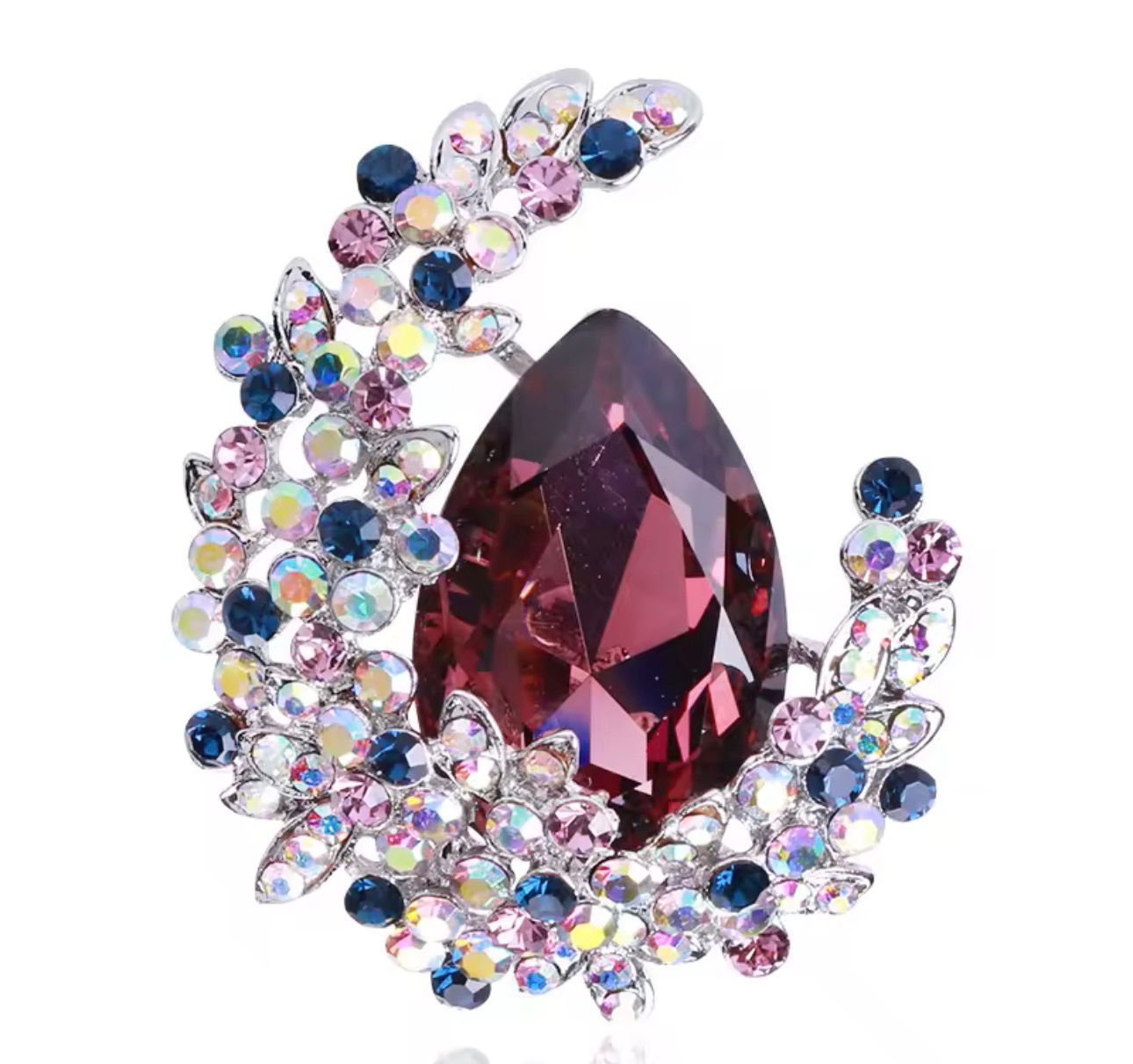 Broche de Cristal com Design de Lua