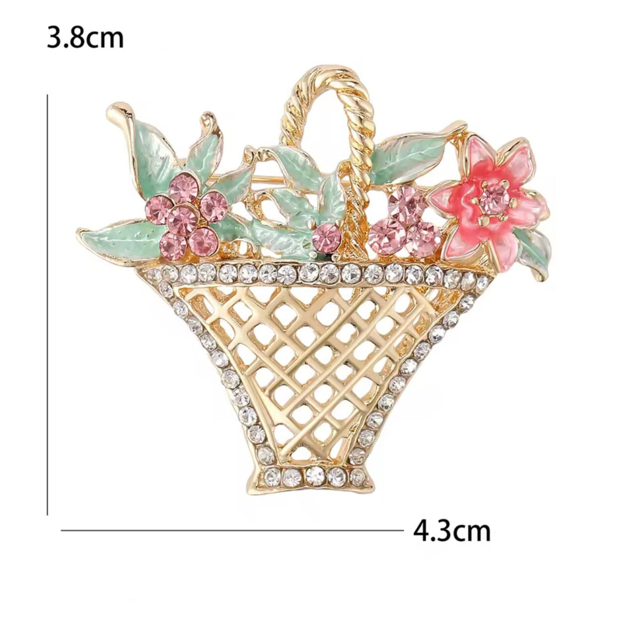 Broche Cesta de Flores Esmaltado