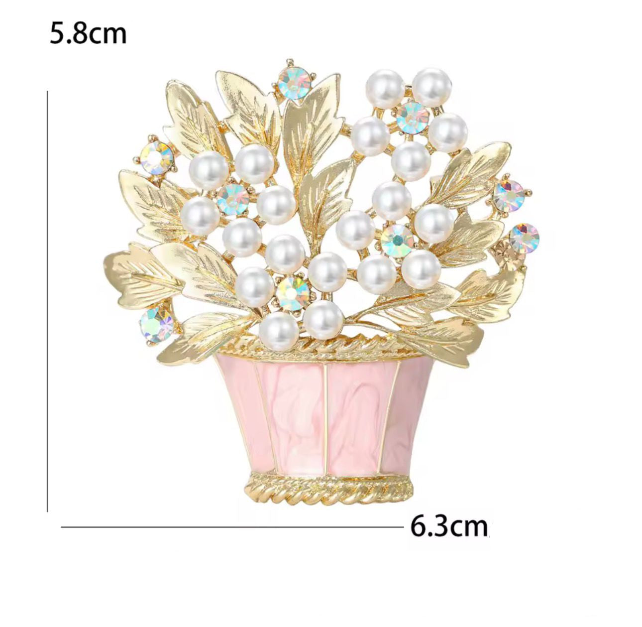 Broche Cesta de Flores Esmaltado